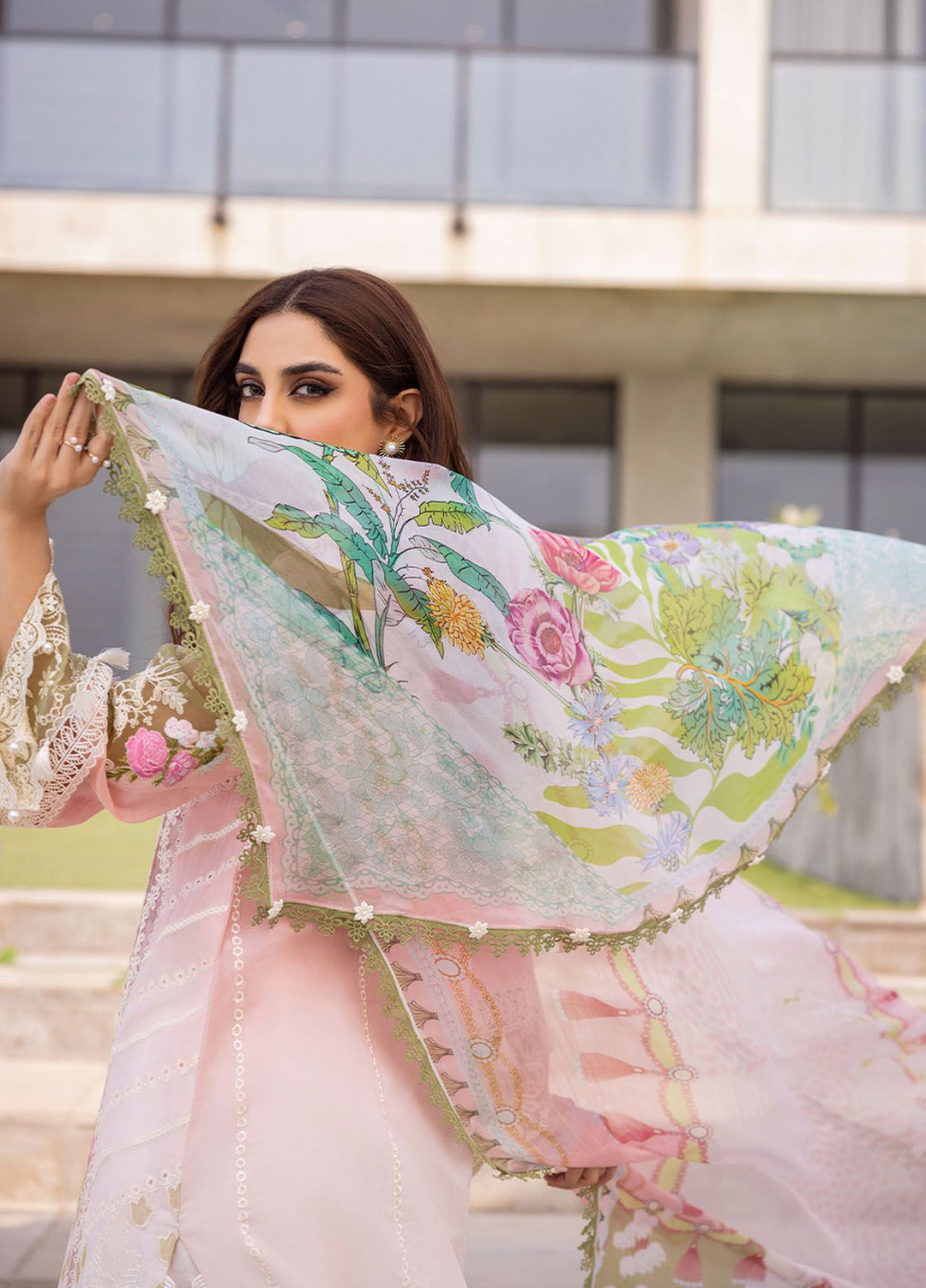 Saira Rizwan Embroidered Lawn Suits Unstitched 3 Piece SR24LL Laurel - Luxury Collection