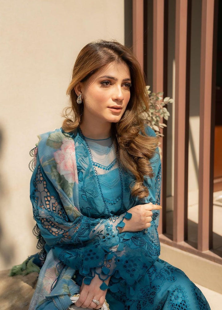 Saira Rizwan Embroidered Lawn Suits Unstitched 3 Piece SR24LL Sapphire - Luxury Collection