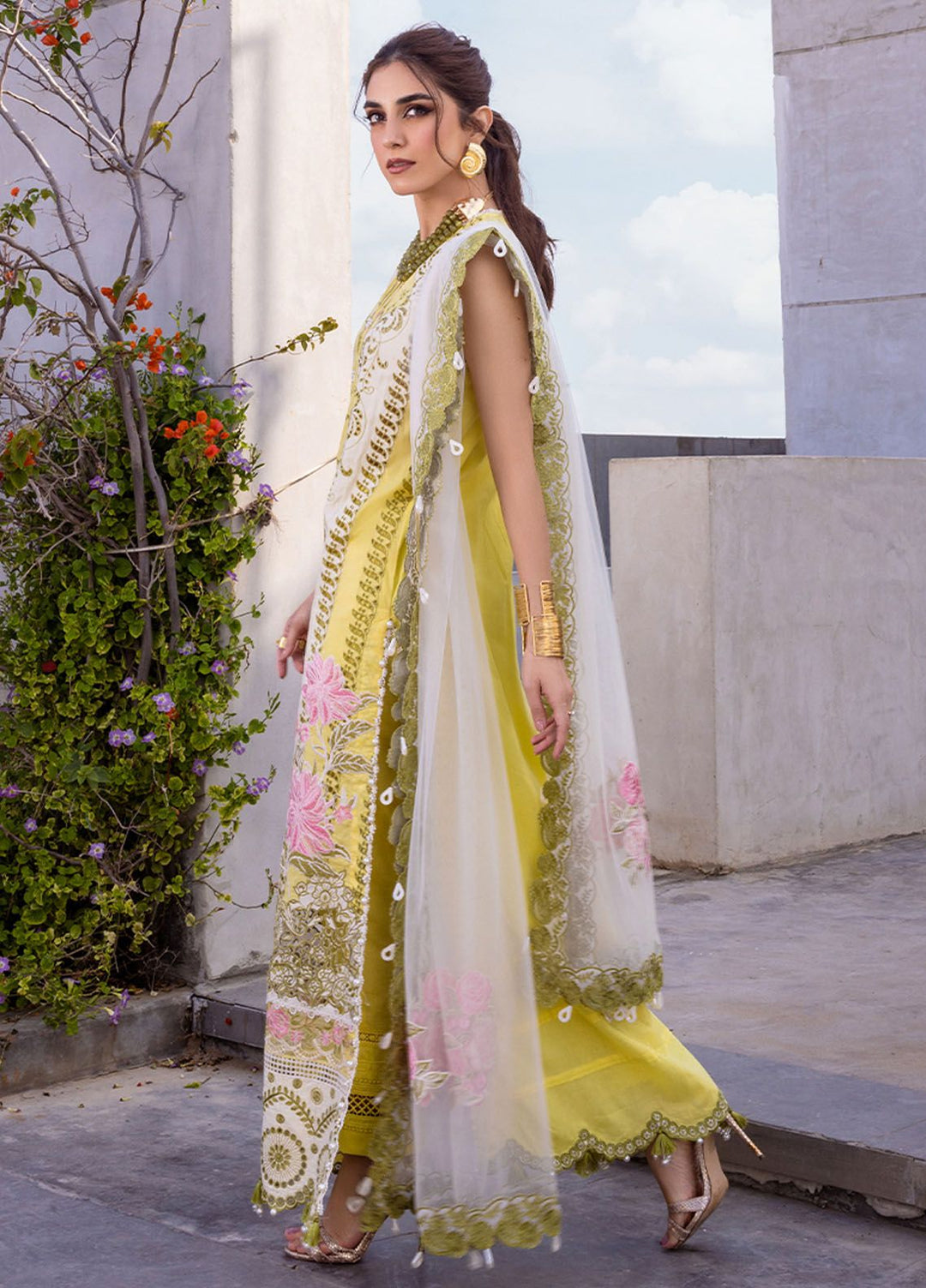 Saira Rizwan Embroidered Lawn Suits Unstitched 3 Piece SR24LL Tiffany - Luxury Collection