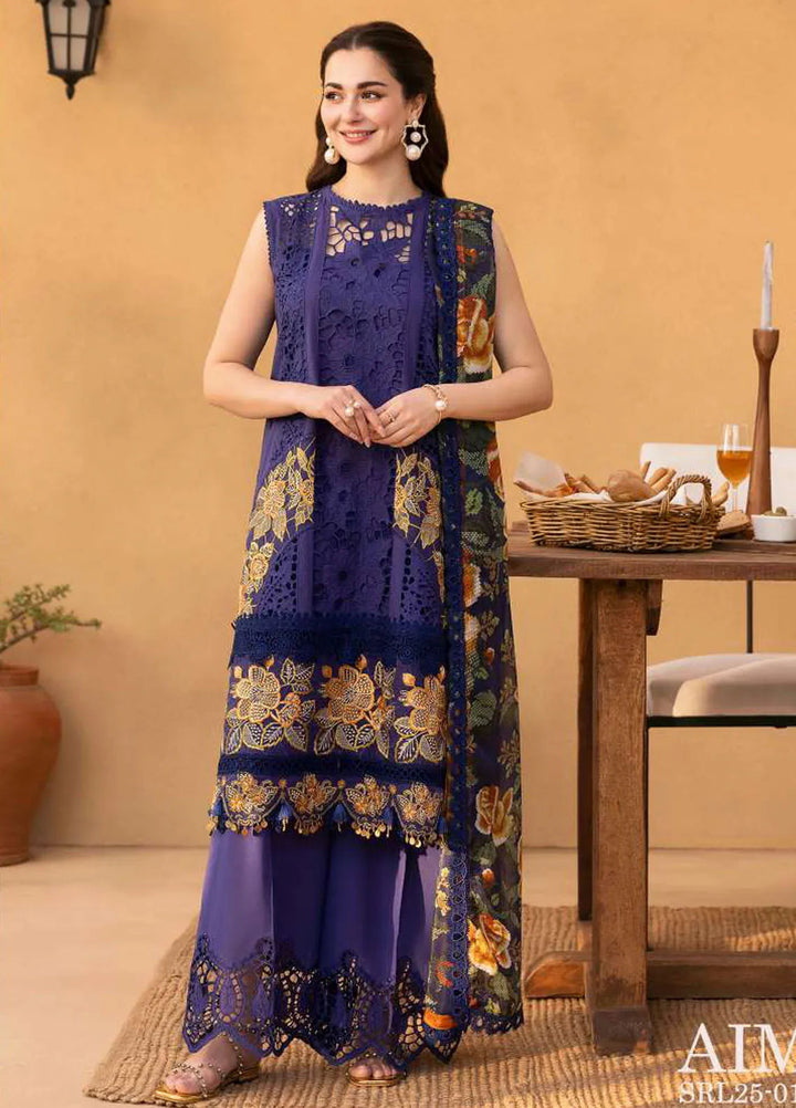 Saira Rizwan Embroidered Lawn Suits Unstitched 3 Piece SR25L SRL25-01 Aimee - Summer Collection