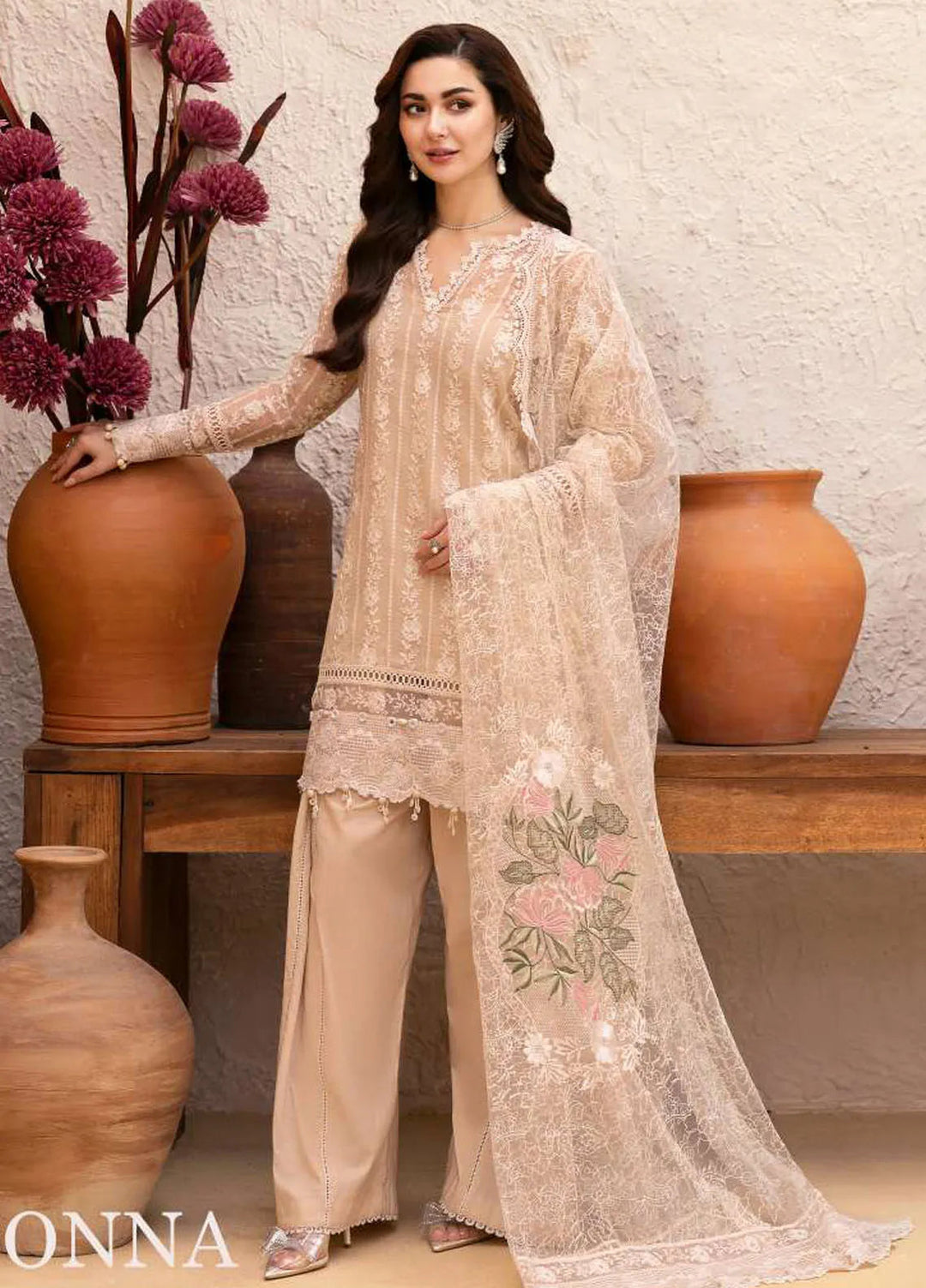 Saira Rizwan Embroidered Lawn Suits Unstitched 3 Piece SR25L SRL25-08 Madonna - Summer Collection