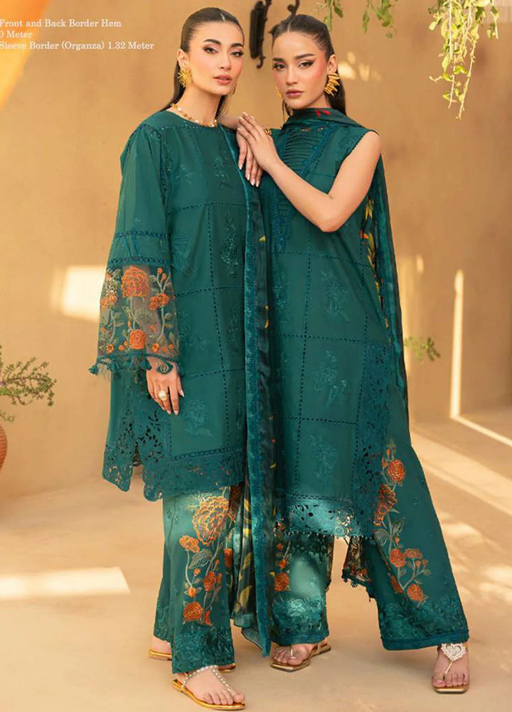 Saira Rizwan Embroidered Lawn Suits Unstitched 3 Piece SR25L SRL25-10 Lira - Summer Collection