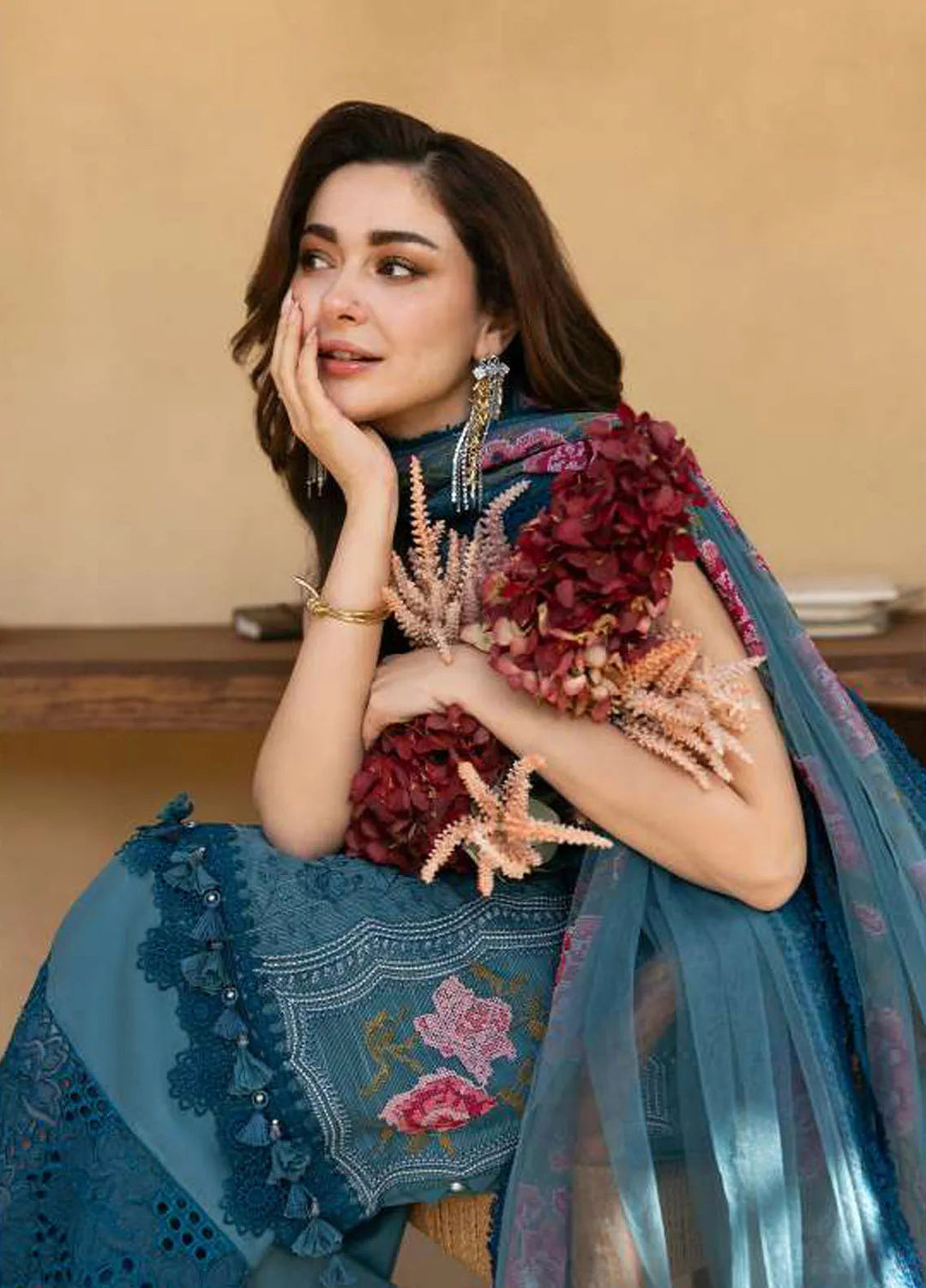 Saira Rizwan Embroidered Lawn Suits Unstitched 3 Piece SR25L SRL25-12 Alma - Summer Collection
