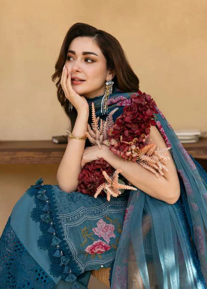 Saira Rizwan Embroidered Lawn Suits Unstitched 3 Piece SR25L SRL25-12 Alma - Summer Collection