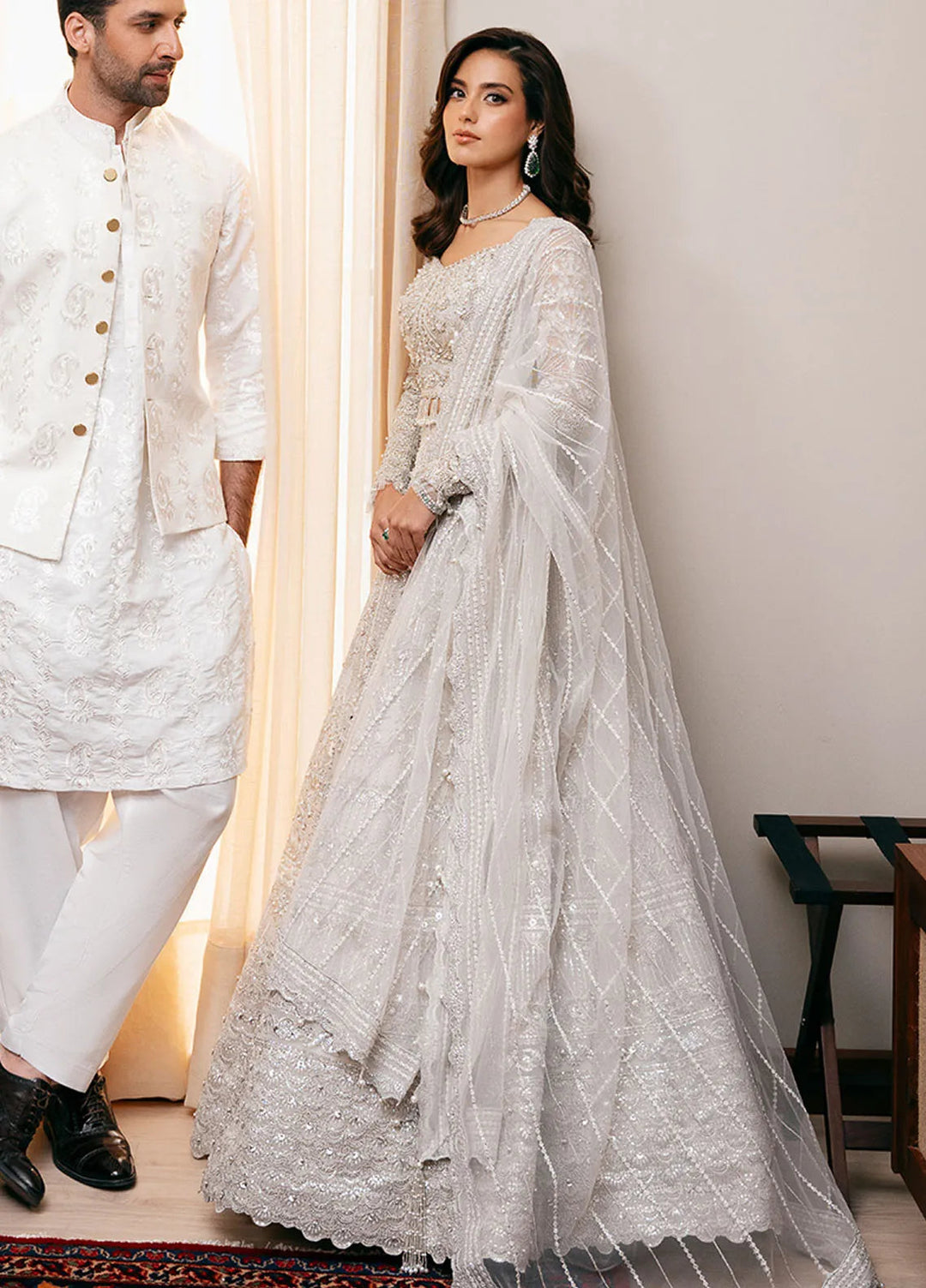 Saira Rizwan Embroidered Net Suits Unstitched 4 Piece SRF-D-01 Liara - Festive Collection