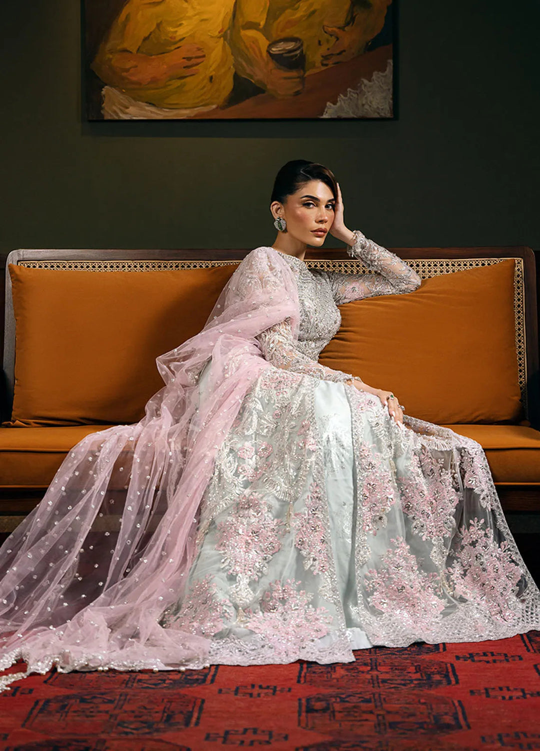 Embroidered Net 4 Piece Suit