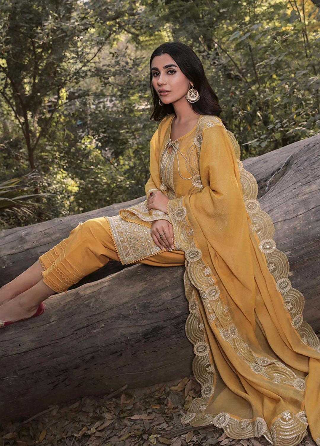 Saira Rizwan Ready to Wear  Cotton Net 4 Piece SR22KGE GUL - A