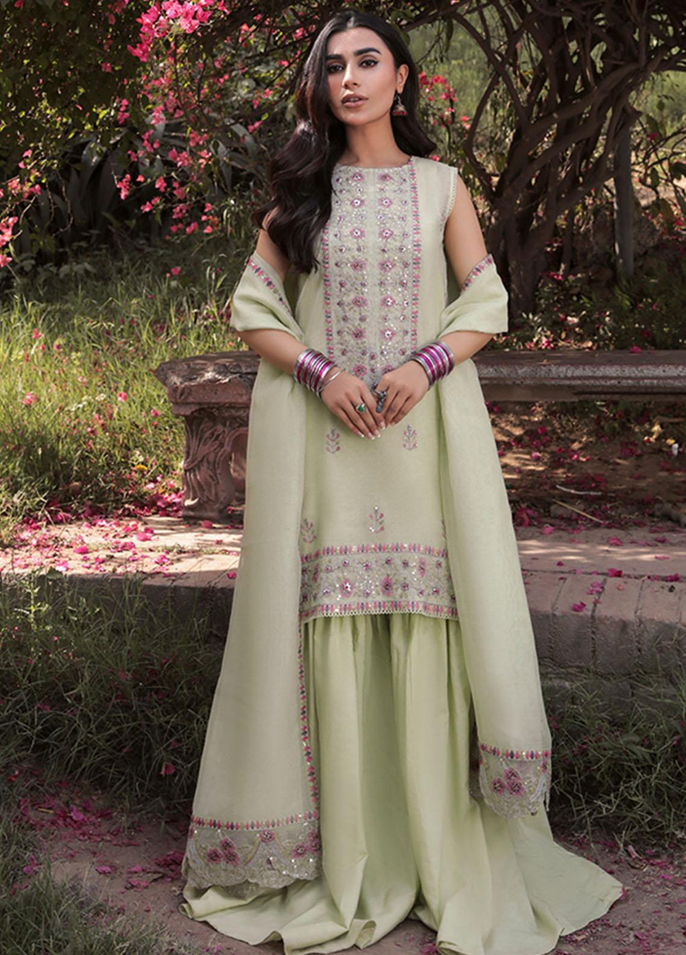 Saira Rizwan Ready to Wear  Cotton Net 4 Piece SR22KGE NOOR - A