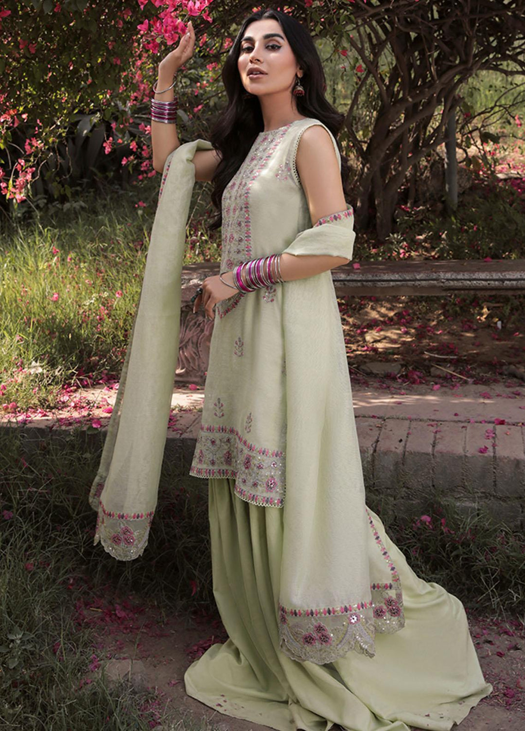 Saira Rizwan Ready to Wear  Cotton Net 4 Piece SR22KGE NOOR - A