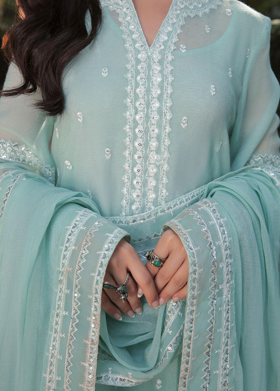 Saira Rizwan Ready to Wear  Cotton Net 4 Piece SR22KGE REHMAT - A