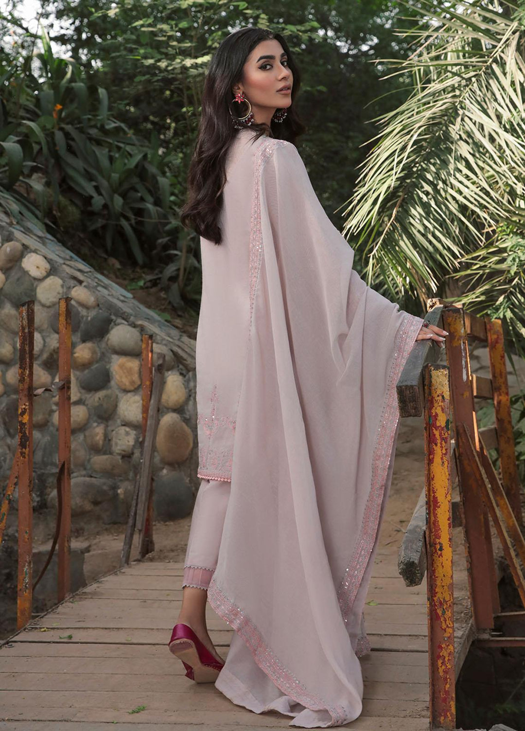 Saira Rizwan Ready to Wear  Cotton Net 4 Piece SR22KGE VASL - B