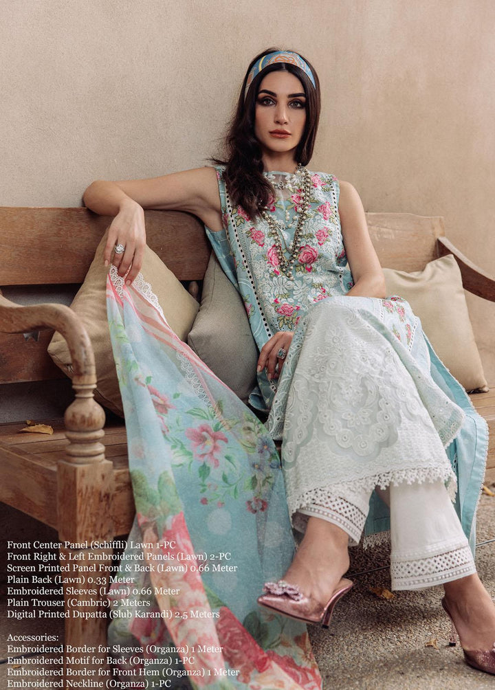 Saira Rizwan Embroidered Lawn Suits Unstitched 3 Piece SR23L SR-01 Daphne - Luxury Collection