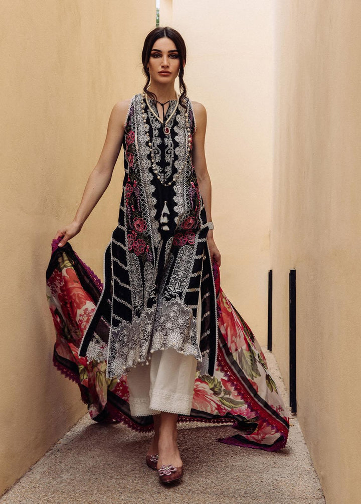 Saira Rizwan Embroidered Lawn Suits Unstitched 3 Piece SR23L SR-04 Salvia - Luxury Collection