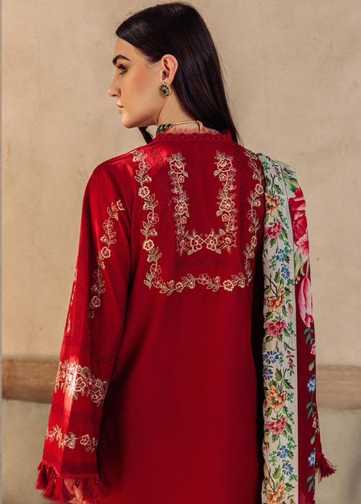 Saira Rizwan Embroidered Lawn Suits Unstitched 3 Piece SR23L SR-05 Roise - Luxury Collection