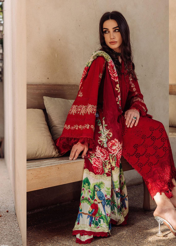 Saira Rizwan Embroidered Lawn Suits Unstitched 3 Piece SR23L SR-05 Roise - Luxury Collection