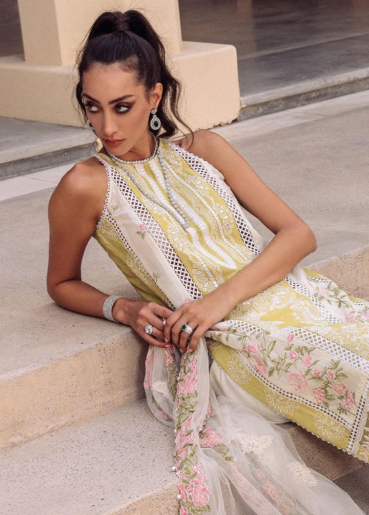 Saira Rizwan Embroidered Lawn Suits Unstitched 3 Piece SR23L SR-07 Daffodil - Luxury Collection