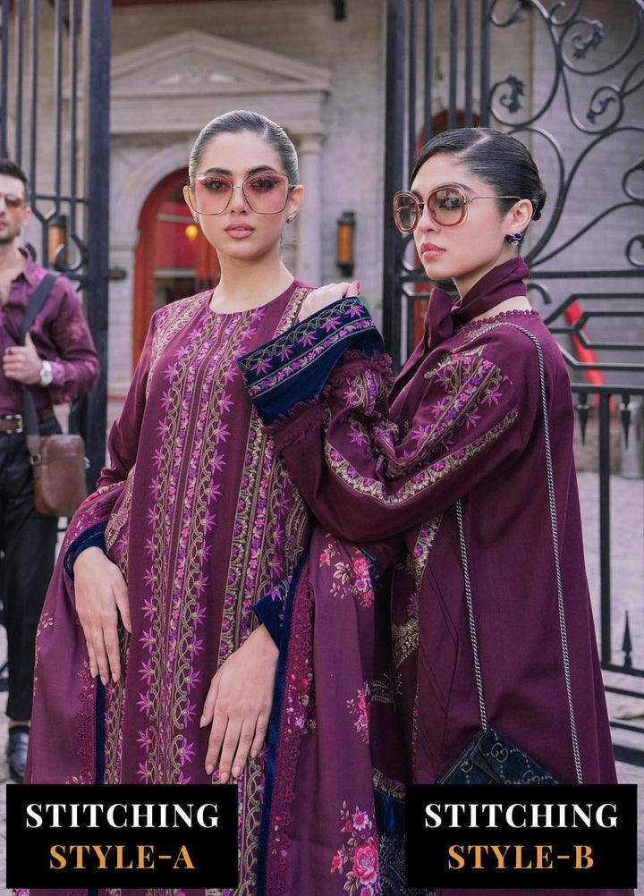 Saira Rizwan Embroidered Khaddar Suits Unstitched 3 Piece SR23WU SR-02 Zaynem - Winter Collection