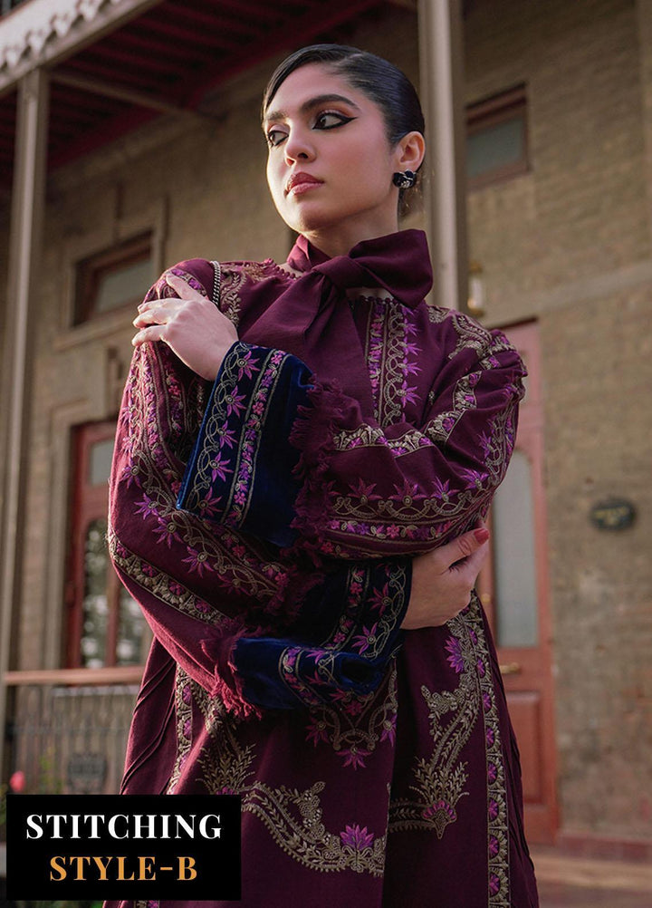 Saira Rizwan Embroidered Khaddar Suits Unstitched 3 Piece SR23WU SR-02 Zaynem - Winter Collection