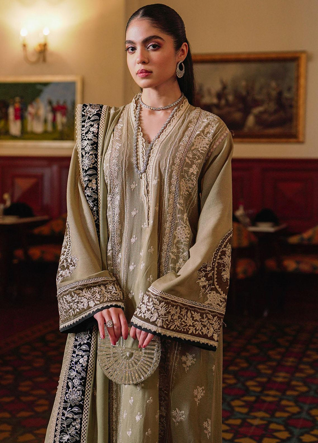 Saira Rizwan Embroidered Karandi Suits Unstitched 3 Piece SR23WU SR-04 Lamisa - Winter Collection