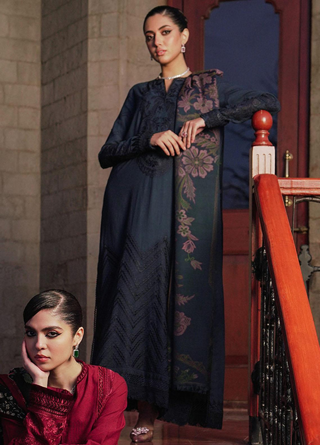 Saira Rizwan Embroidered Karandi Suits Unstitched 3 Piece SR23WU SR-06 Zoya - Winter Collection