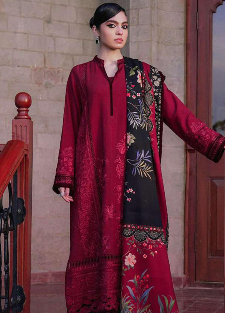 Saira Rizwan Embroidered Khaddar Suits Unstitched 3 Piece SR23WU SR-08 Soha - Winter Collection