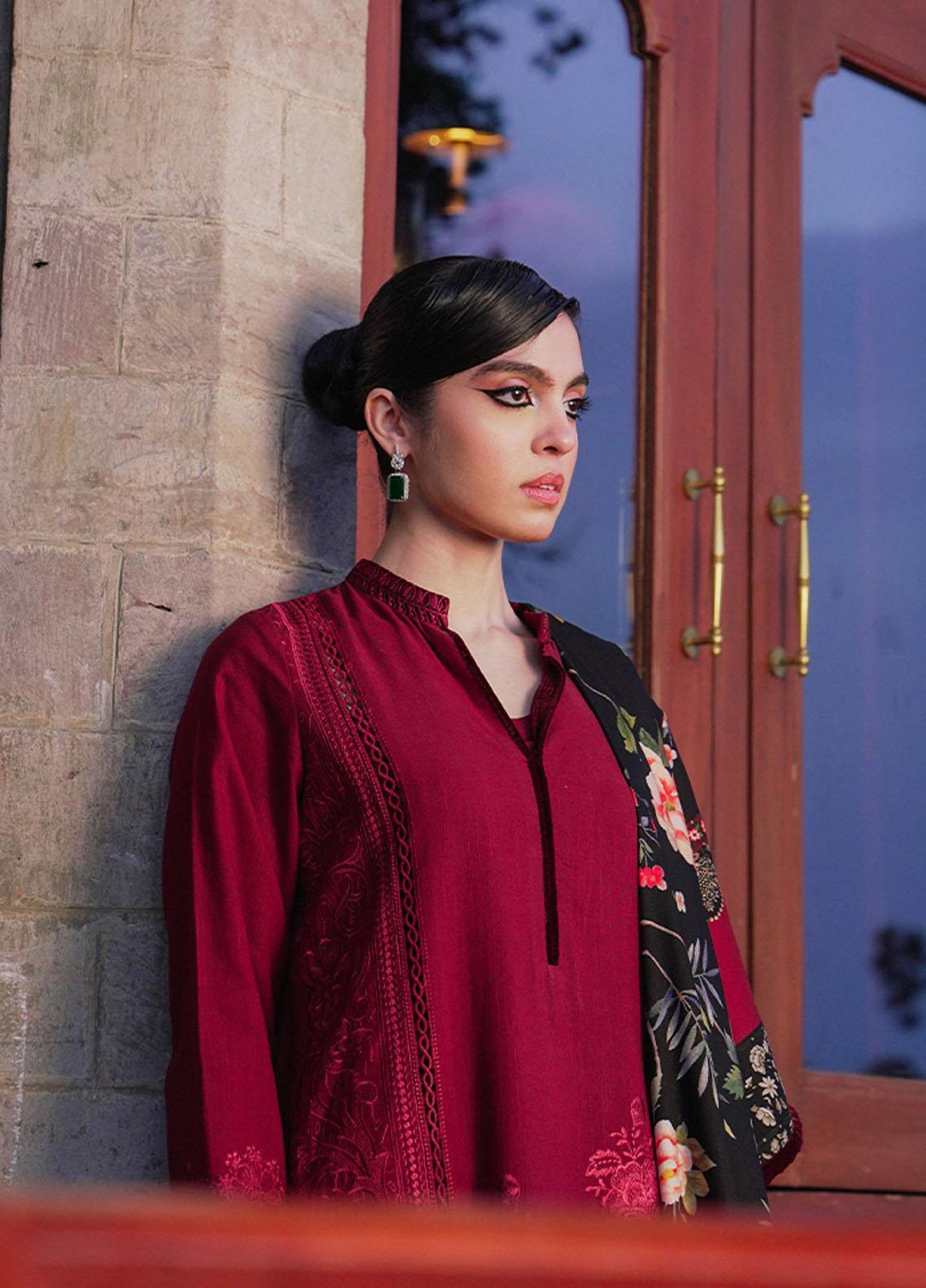 Saira Rizwan Embroidered Khaddar Suits Unstitched 3 Piece SR23WU SR-08 Soha - Winter Collection