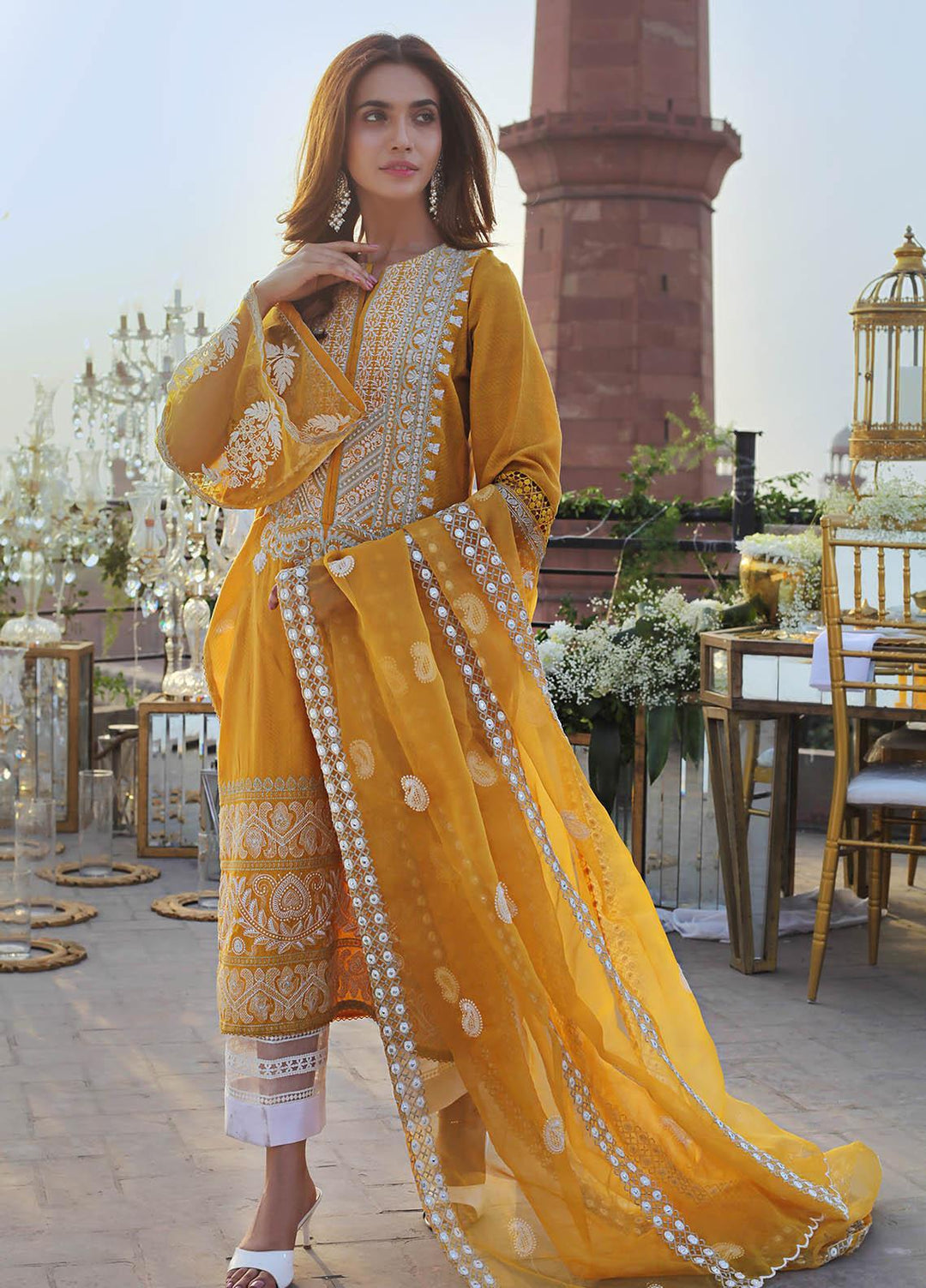 Saira Rizwan Embroidered Lawn Suits Unstitched 3 Piece SR21E 08 Haley - Eid Collection