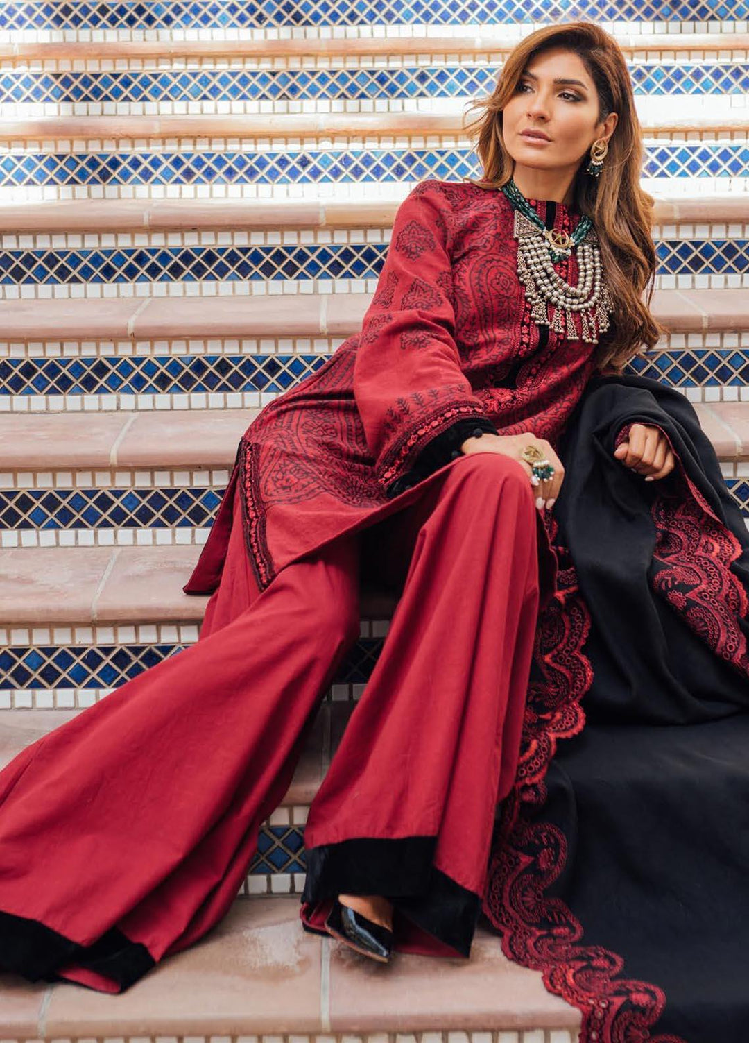 Saira Rizwan Embroidered Khaddar Suits Unstitched 3 Piece SR21W SR-01 AZAR - Winter Collection