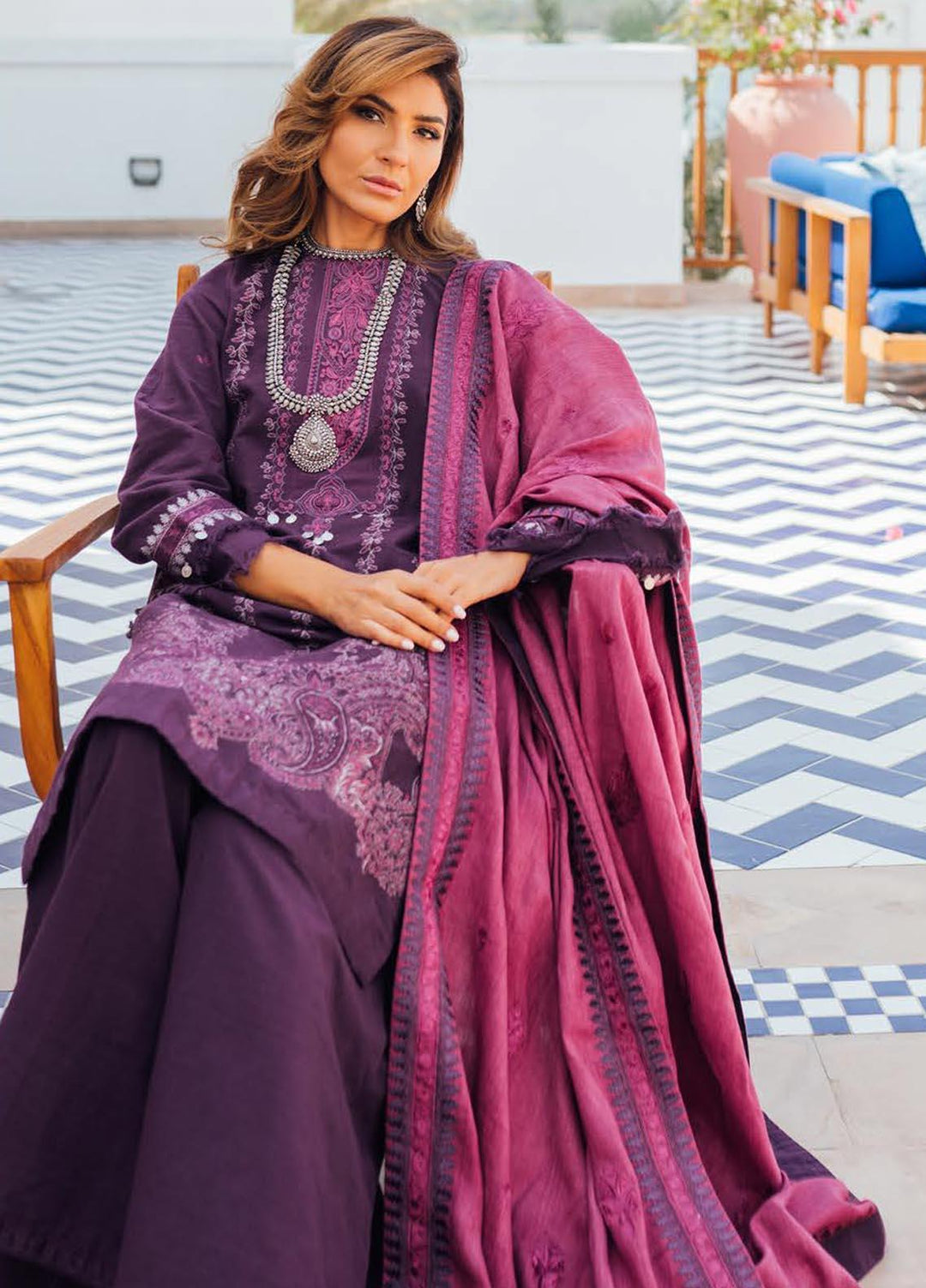 Saira Rizwan Embroidered Khaddar Suits Unstitched 3 Piece SR21W SR-02 BNAFSH - Winter Collection