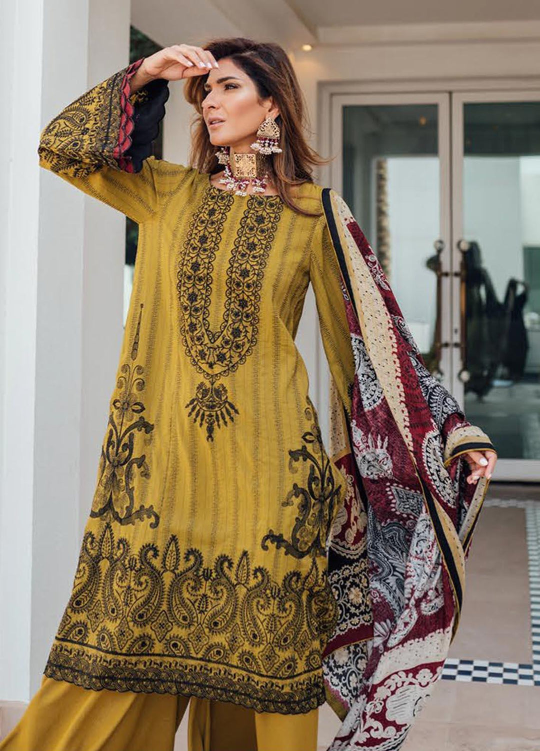 Saira Rizwan Embroidered Cotton Karandi Suits Unstitched 3 Piece SR21W SR-03 ZAREEN - Winter Collection