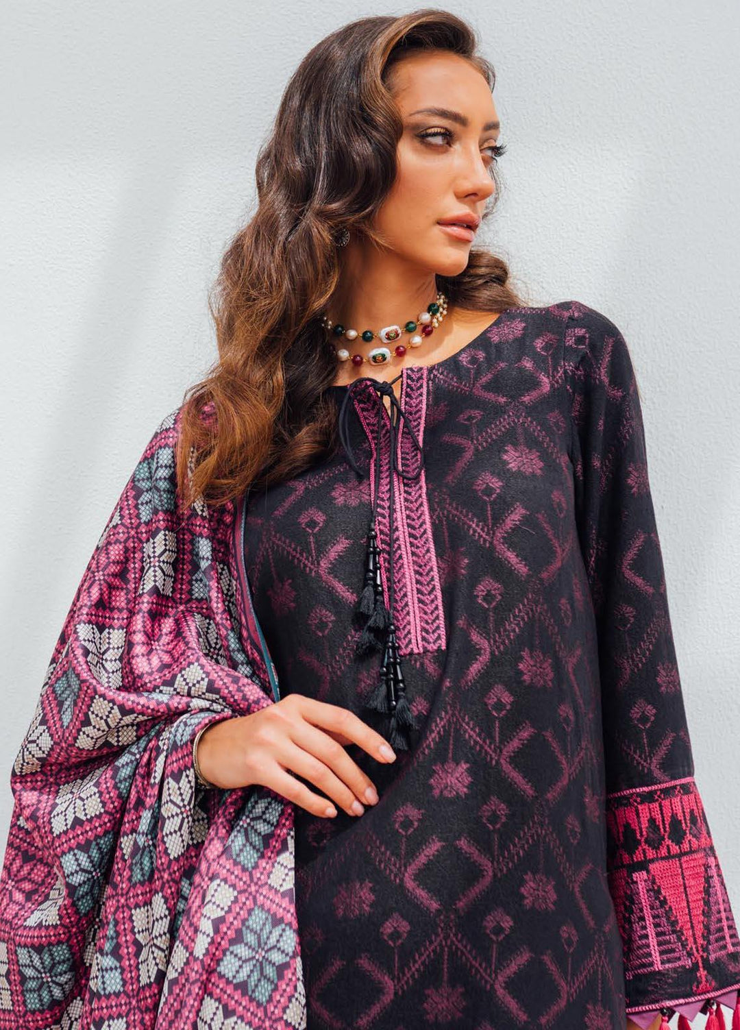 Saira Rizwan Embroidered Cotton Karandi Suits Unstitched 3 Piece SR21W SR-04 GULLALAI - Winter Collection
