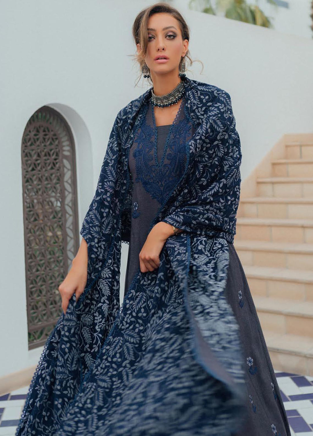 Saira Rizwan Embroidered Cotton Karandi Suits Unstitched 3 Piece SR21W SR-06 ASQUR - Winter Collection