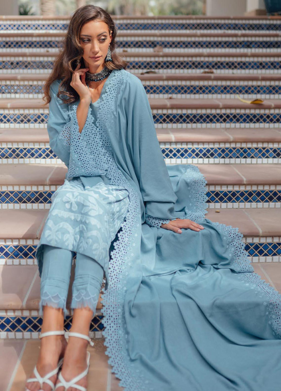 Saira Rizwan Embroidered Cotton Karandi Suits Unstitched 3 Piece SR21W SR-09 FIRUZEH - Winter Collection