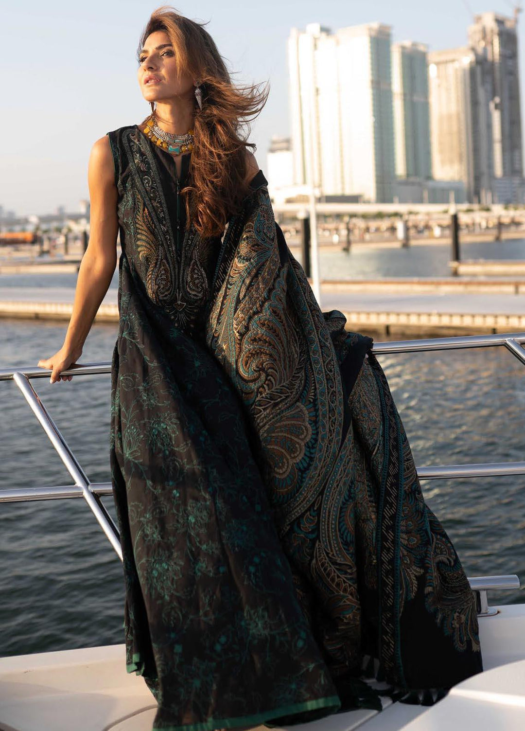 Saira Rizwan Embroidered Khaddar Suits Unstitched 3 Piece SR21W SR-10 SHAB - Winter Collection