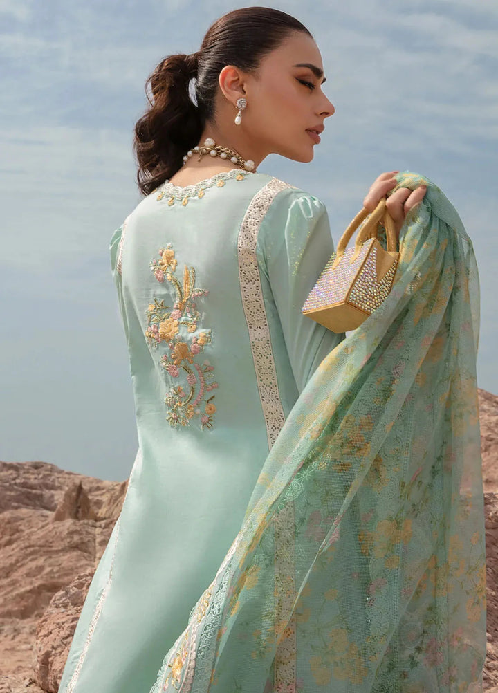 Saira Shakira Embroidered Lawn Suits Unstitched 3 Piece SSR24C Doves Song-Opel - Summer Collection
