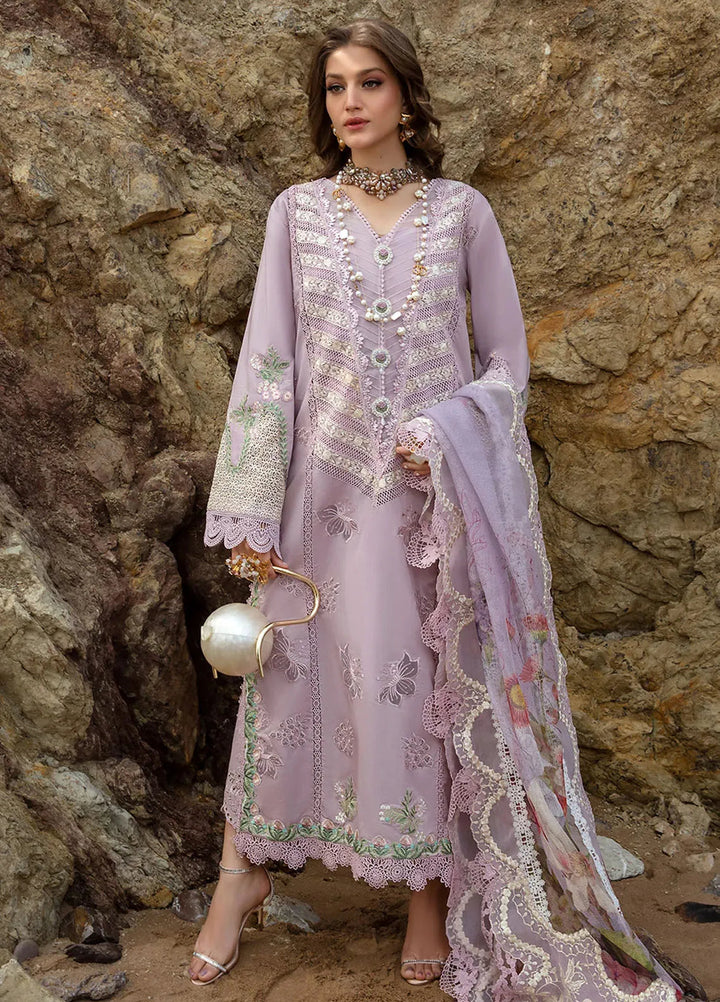Saira Shakira Embroidered Lawn Suits Unstitched 3 Piece SSR24C Lillie de Jong-Amethyst - Summer Collection