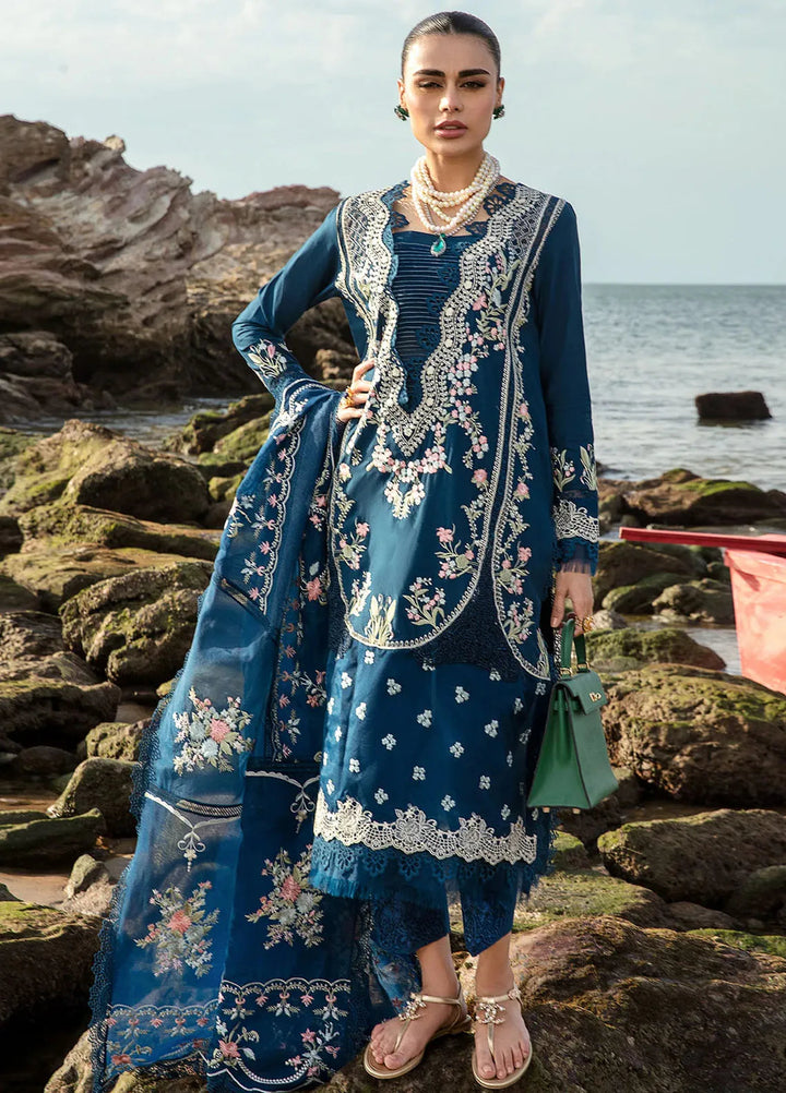 Saira Shakira Embroidered Lawn Suits Unstitched 3 Piece SSR24C Lolita-Lapis - Summer Collection