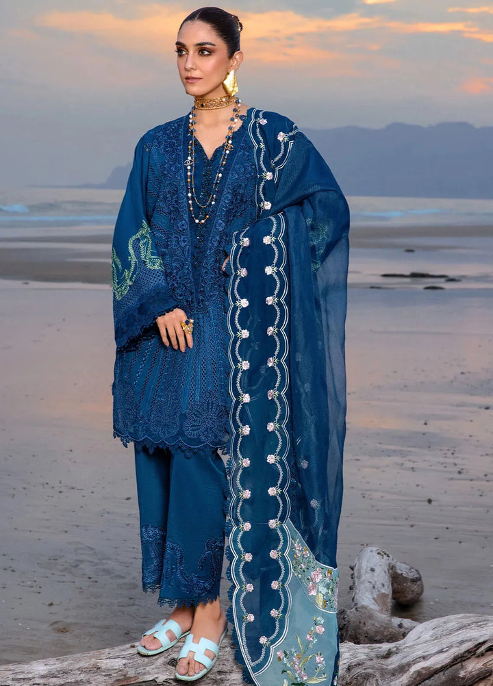 Saira Shakira Embroidered Lawn Suits Unstitched 3 Piece SSR24C Ulysses-Midnight - Summer Collection