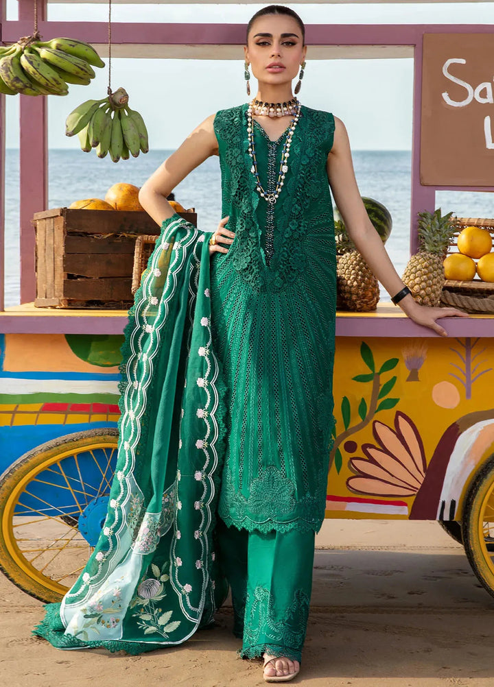 Saira Shakira Embroidered Lawn Suits Unstitched 3 Piece SSR24C Ulysses-Seaweed - Summer Collection