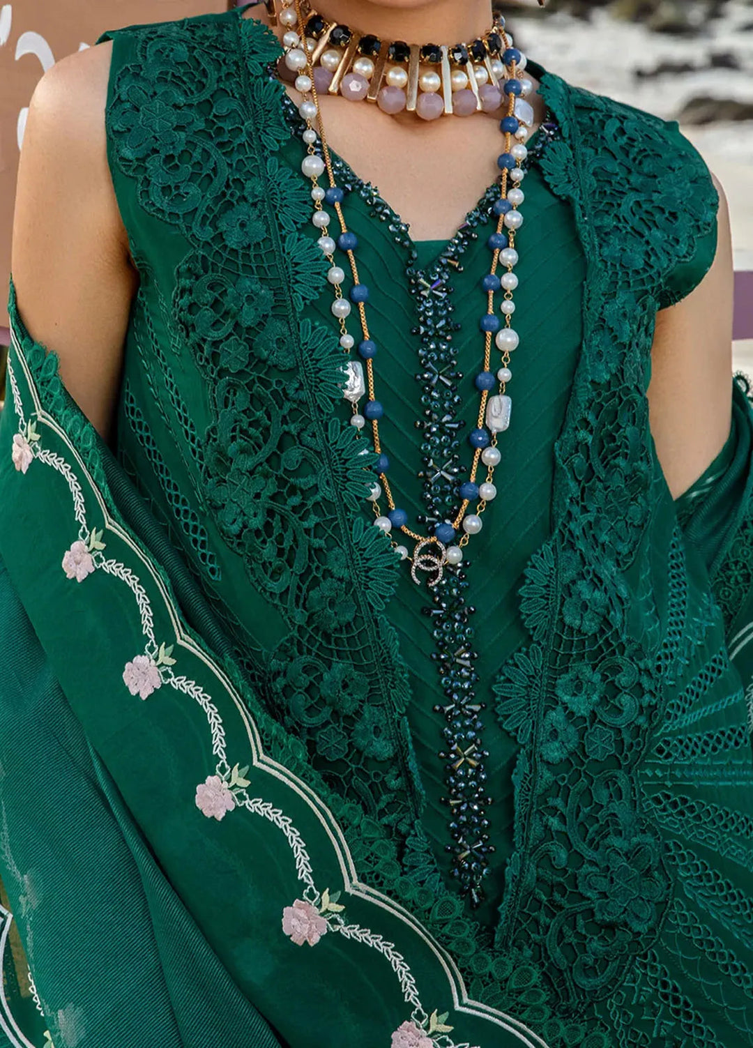 Saira Shakira Embroidered Lawn Suits Unstitched 3 Piece SSR24C Ulysses-Seaweed - Summer Collection