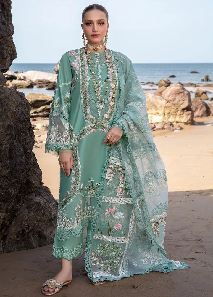 Saira Shakira Embroidered Lawn Suits Unstitched 3 Piece SSR24C Winds of Eden-Jade - Summer Collection