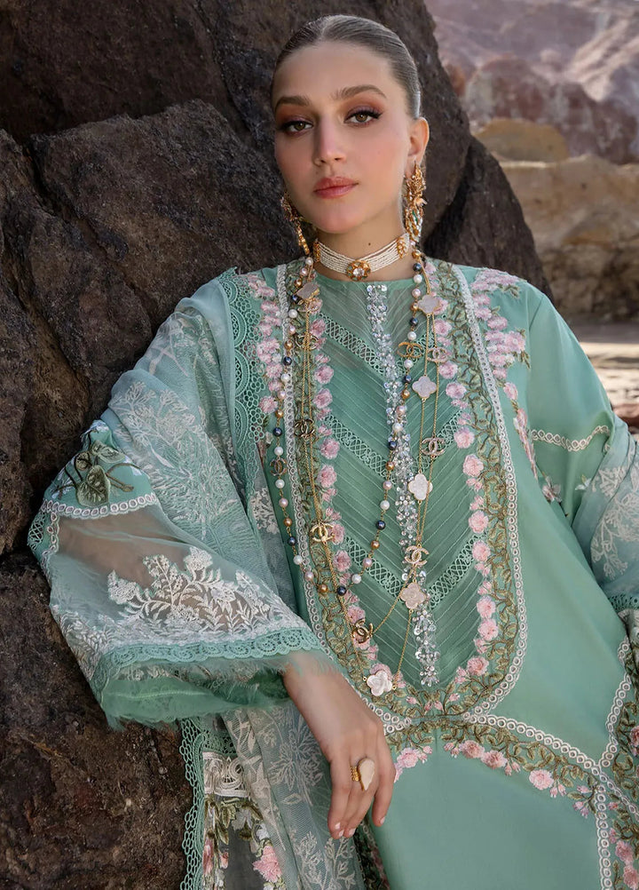Saira Shakira Embroidered Lawn Suits Unstitched 3 Piece SSR24C Winds of Eden-Jade - Summer Collection