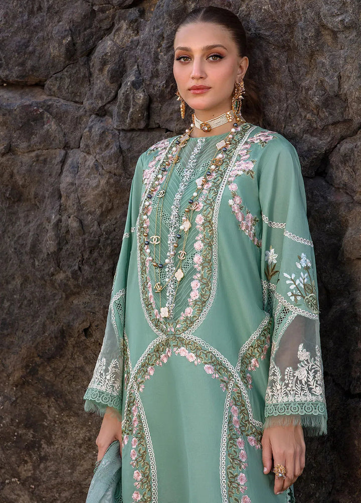 Saira Shakira Embroidered Lawn Suits Unstitched 3 Piece SSR24C Winds of Eden-Jade - Summer Collection