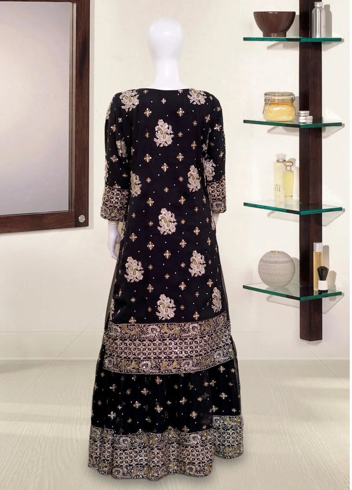 Saira Sultana Pret Embroidered Chiffon 3 Piece Suit Aasira Black