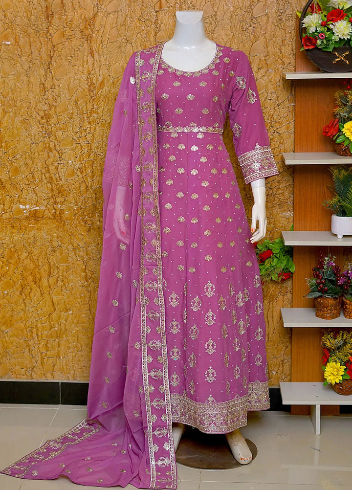 Saira Sultana Pret Embroidered Chiffon 3 Piece Suit Bareeza Lavender