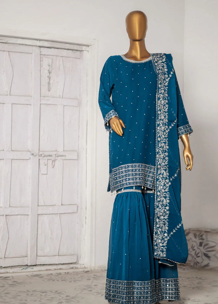 Saira Sultana Pret Embroidered Chiffon 3 Piece Suit Rubab Teal