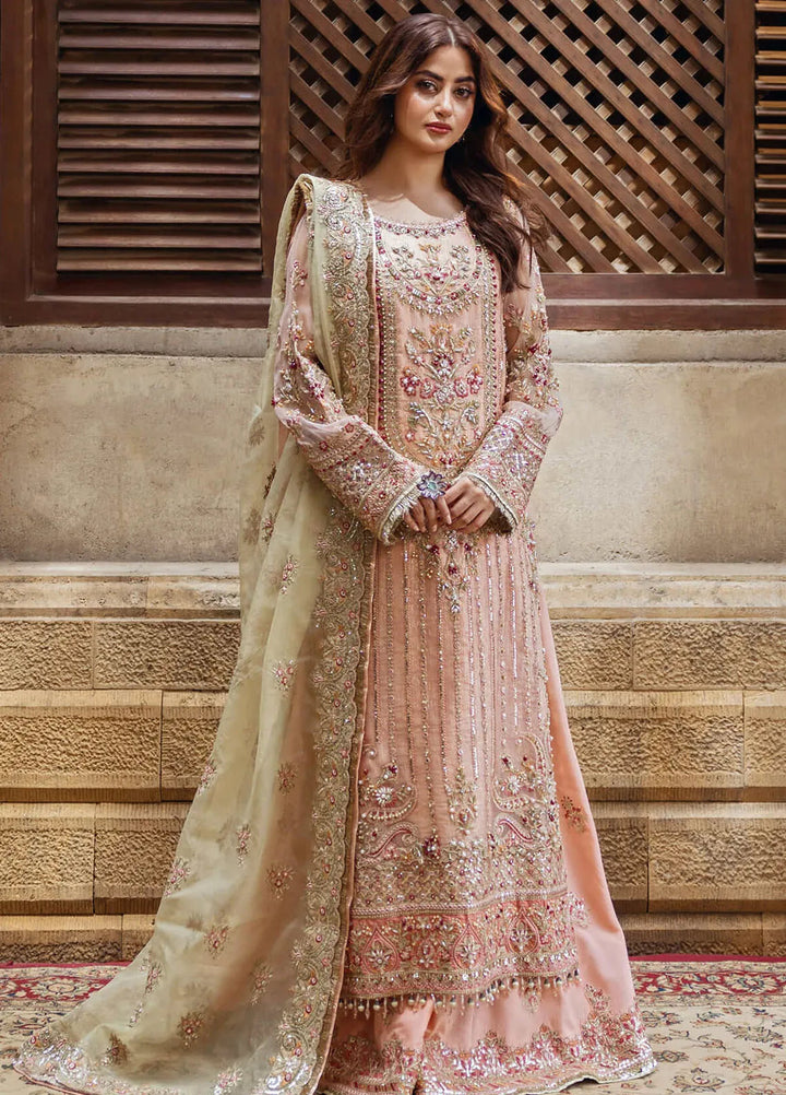 Sajal by Serene Embroidered Organza Suits Unstitched 3 Piece SP24SJ SB-27 Zarqash - Wedding Collection