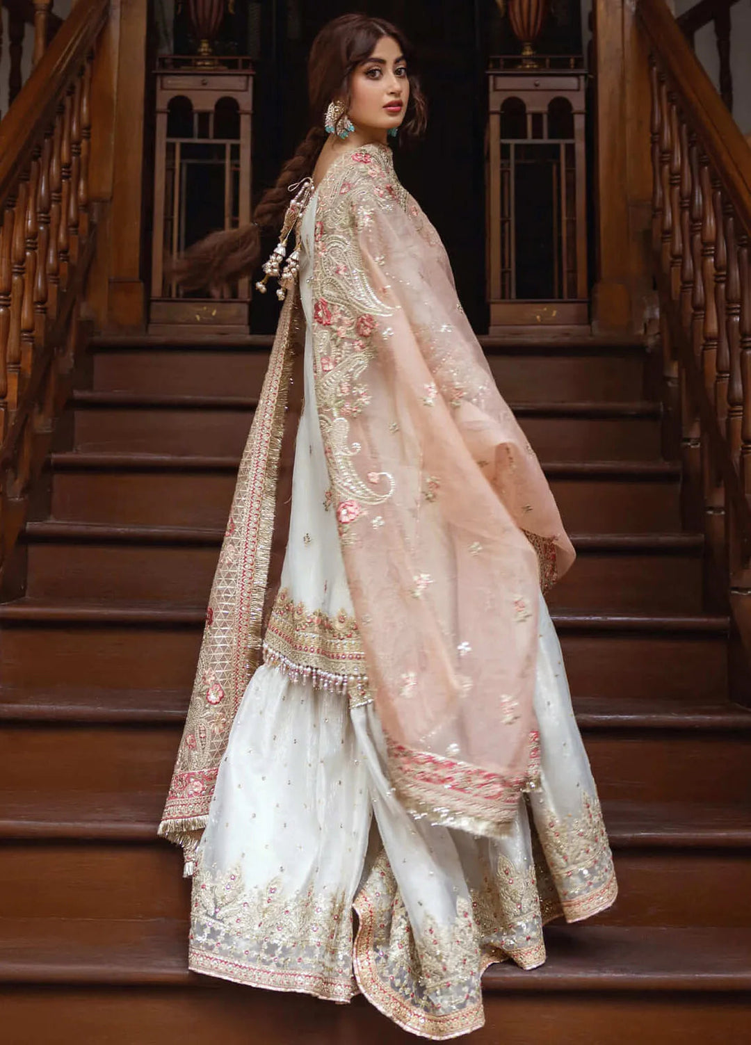 Sajal by Serene Embroidered Organza Suits Unstitched 3 Piece SP24SJ SB-29 Zevar - Wedding Collection