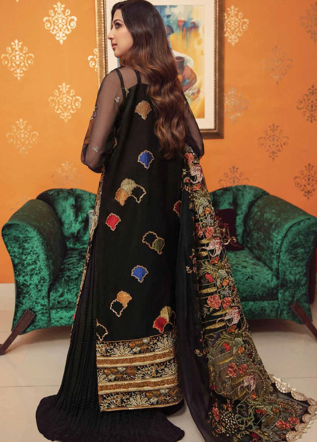 Sajni By Gisele Embroidered Organza Suits Unstitched 3 Piece GL22SJ Bano - Luxury Collection