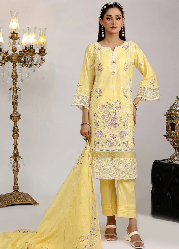 Sajni By Pakdaman Pret Embroidered Lawn 3 Piece Suit D-9903